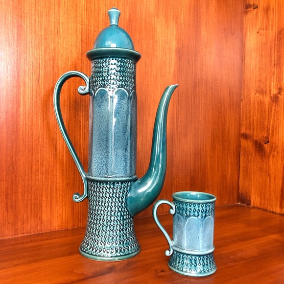 MCM Other - UNUSUAL MAJOLICA NORLEANS VTG AES JAPAN CERAMIC MEDIEVAL CASTLE KEEP TEA POT/MUG